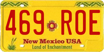 NM license plate 469ROE