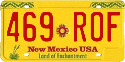 NM license plate 469ROF