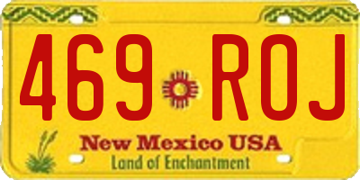 NM license plate 469ROJ