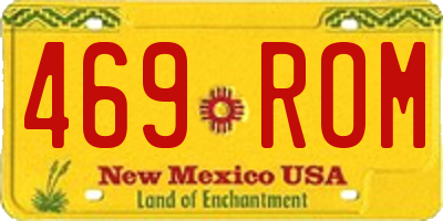 NM license plate 469ROM