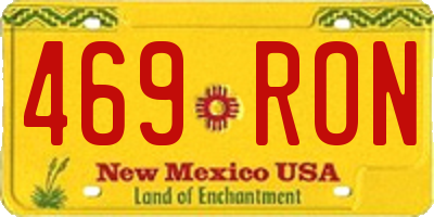 NM license plate 469RON