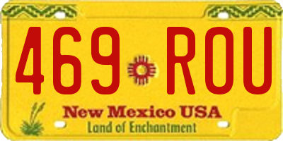 NM license plate 469ROU