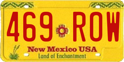 NM license plate 469ROW