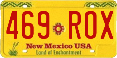 NM license plate 469ROX