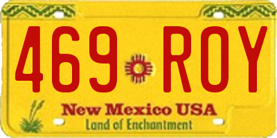 NM license plate 469ROY