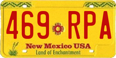 NM license plate 469RPA