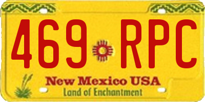 NM license plate 469RPC