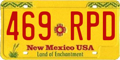 NM license plate 469RPD