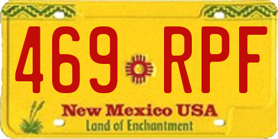 NM license plate 469RPF