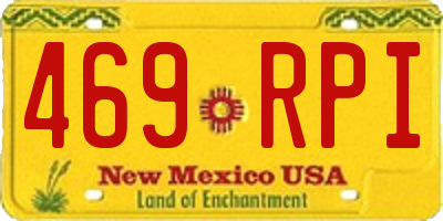NM license plate 469RPI