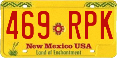 NM license plate 469RPK