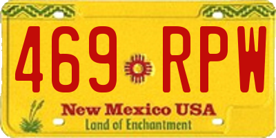 NM license plate 469RPW