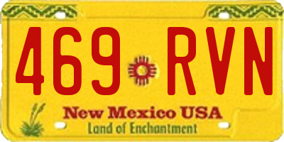 NM license plate 469RVN