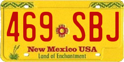 NM license plate 469SBJ