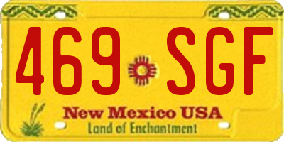 NM license plate 469SGF