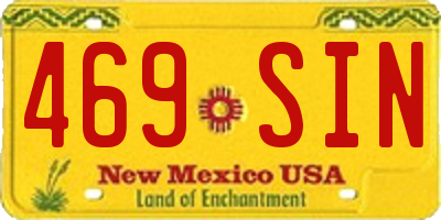 NM license plate 469SIN
