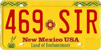 NM license plate 469SIR