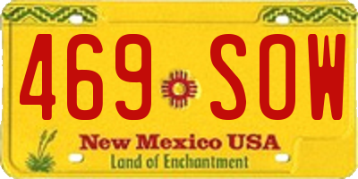 NM license plate 469SOW