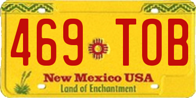 NM license plate 469TOB