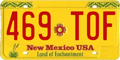 NM license plate 469TOF