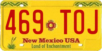 NM license plate 469TOJ