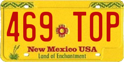 NM license plate 469TOP