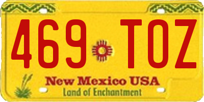 NM license plate 469TOZ