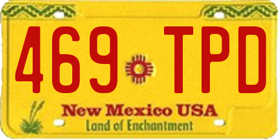 NM license plate 469TPD