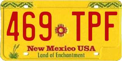 NM license plate 469TPF
