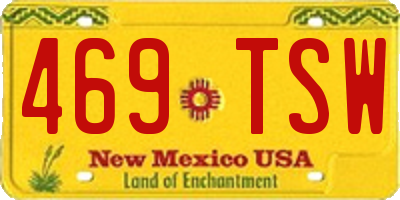 NM license plate 469TSW