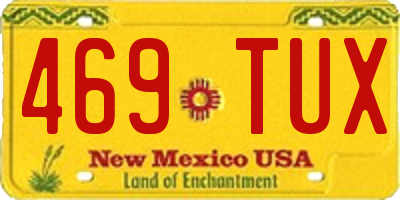 NM license plate 469TUX