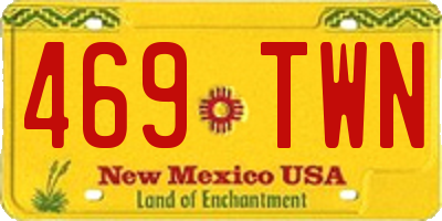 NM license plate 469TWN
