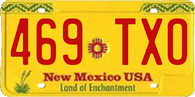 NM license plate 469TXO