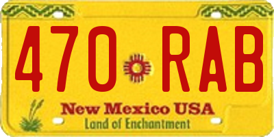 NM license plate 470RAB