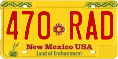 NM license plate 470RAD