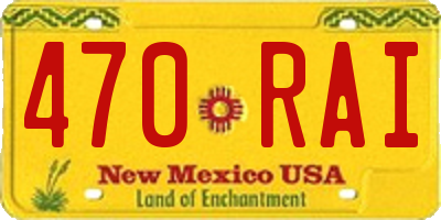 NM license plate 470RAI