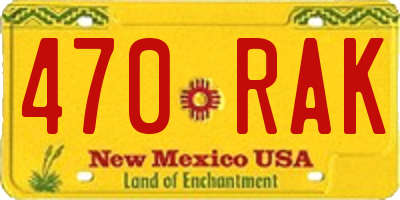 NM license plate 470RAK