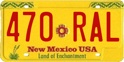 NM license plate 470RAL
