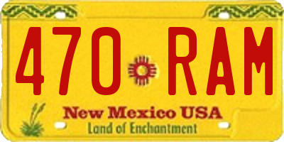 NM license plate 470RAM