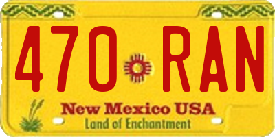 NM license plate 470RAN