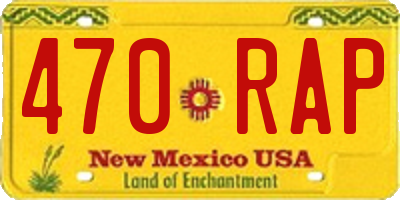 NM license plate 470RAP