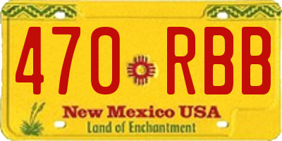 NM license plate 470RBB
