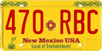 NM license plate 470RBC