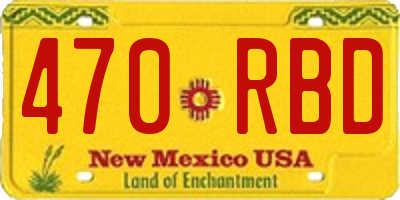 NM license plate 470RBD