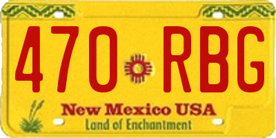 NM license plate 470RBG