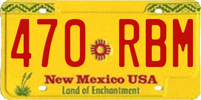 NM license plate 470RBM