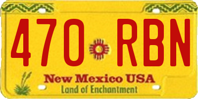 NM license plate 470RBN