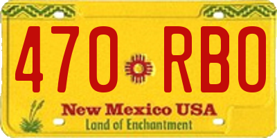 NM license plate 470RBO