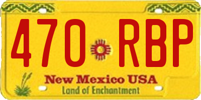 NM license plate 470RBP