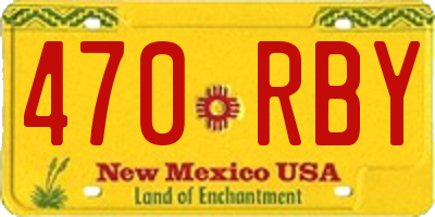 NM license plate 470RBY